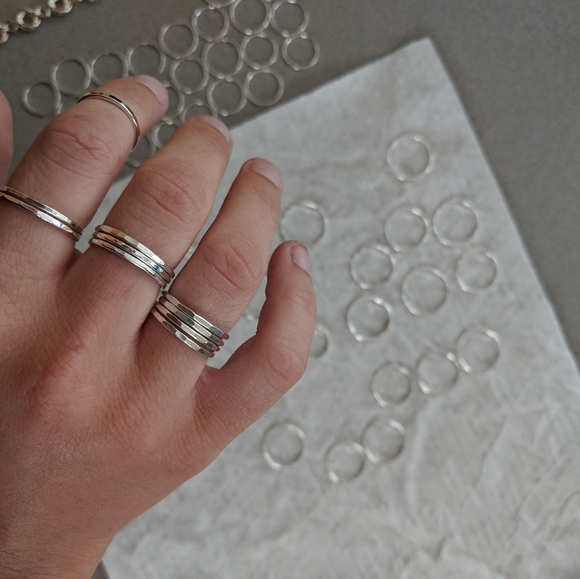 3 Dainty Handmade Sterling Silver Stackable Rings - Picture 4 of 8